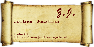 Zoltner Jusztina névjegykártya
